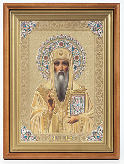 Икона в киоте 24х30 сложный, конгрев Алексий митрополит Московский