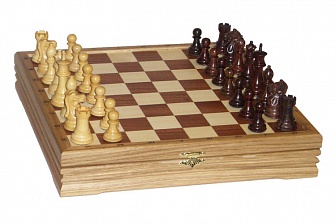 Шахматы классические малые деревянные ручной работы, 32*32см (высота короля 2,75")