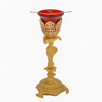 Лампада настольная с литым основанием №6 золочение Лампада настольная с литым основанием №6 золочение