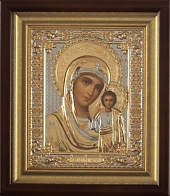 Икона "Богородица Казанская" писаная темпрой
