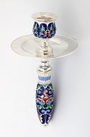 Подсвечник ручной №2 филигрань, эмаль, роспись серебро (УИН) Подсвечник ручной №2 филигрань, эмаль, роспись серебро (УИН)