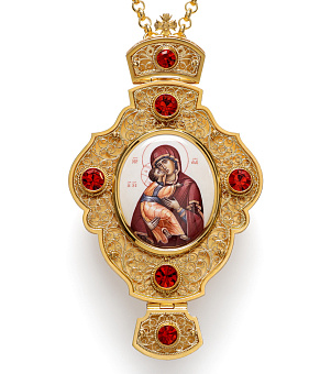 Панагия филигрань №0010 двойной рант финифть / золочение Панагия филигрань №0010 двойной рант финифть / золочение