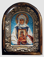 Икона св.Мария Дивеевская бисер, багет,в деревянной раме