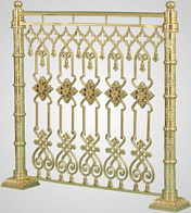 Решетка на солею №6 с гнутыми калитками золочение Решетка на солею №6 с гнутыми калитками золочение