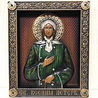 Икона Ксения Петербургская, резная из дерева