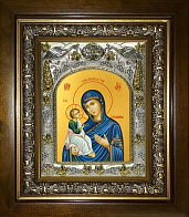 Икона освященная Иерусалимская Божией Матери в деревянном киоте