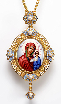 Панагия №192 / золочение / серебро эмаль Казанская БМ (УИН) Панагия №192 / золочение / серебро эмаль Казанская БМ (УИН)