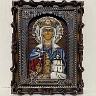 Икона Святая благоверная царица Грузии Тамара Великая, резная из дерева