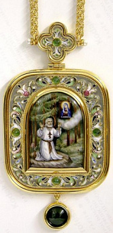 Панагия №116 / золочение / серебро эмаль, роспись (УИН) Панагия №116 / золочение / серебро эмаль, роспись (УИН)