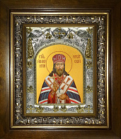 Икона освященная ''Иннокентий (Кульчицкий), в деревяном киоте