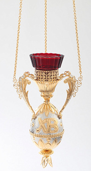 Лампада подвесная на яйце пасхальном №2 золочение Лампада подвесная на яйце пасхальном №2 золочение