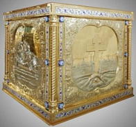 Облачение на престол №2 1.0*1.0 гальванопл. част.золочение эмаль (Псково-Печорский) Облачение на престол №2 1.0*1.0 гальванопл. част.золочение эмаль (Псково-Печорский)