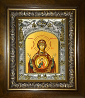 Икона освященная Знамение Божией Матери в деревянном киоте