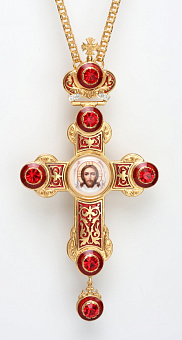 Крест наперсный №30 / золочение / серебрo эмаль (УИН) Крест наперсный №30 / золочение / серебрo эмаль (УИН)