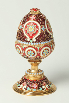 Яйцо пасхальное филигрань, эмаль на подставке №7 / золочение Яйцо пасхальное филигрань, эмаль на подставке №7 / золочение