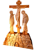 Крест резной с Распятием и Голгофой с предстоящими