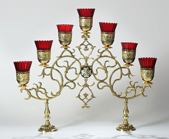 Семисвечник напрестольный малый лак Семисвечник напрестольный малый лак