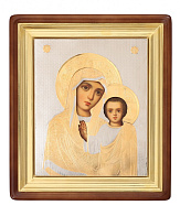 Икона живописная в киоте 18х24 масло, риза №14, киот №1 Казанская БМ Икона живописная в киоте 18х24 масло, риза №14, киот №1 Казанская БМ
