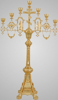 Семисвечник запрестольный №6 золочение Семисвечник запрестольный №6 золочение