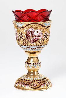 Лампада напрестольная малая с росписью / золочение Лампада напрестольная малая с росписью / золочение