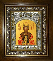 Икона освященная ''Вячеслав Чешский благоверный князь'', в деревяном киоте