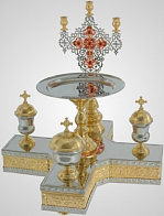 Блюдо всенощное №4 частичное золочение камни эмаль (с мельх. вклад.) Блюдо всенощное №4 частичное золочение камни эмаль (с мельх. вклад.)