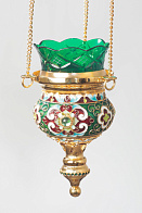 Лампада филигранная греческая с эмалью / золочение Лампада филигранная греческая с эмалью / золочение