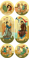 Икона храмовая 20х40 МДФ овальные (комплект 6 шт.) Царские врата иконописные №1