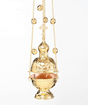 Кадило круглое большое №3 чеканное золочение с позвонцами Кадило круглое большое №3 чеканное золочение с позвонцами