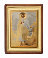 Икона писаная маслом в окладе с позолотой Илья Пророк