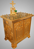 Стол панихидный 71 свеча фигурный каменная накладка гальванопластика Стол панихидный 71 свеча фигурный каменная накладка гальванопластика