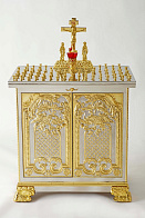 Стол панихидный 71 свеча фигурный гальванопластика нержавейка частичное золочение Стол панихидный 71 свеча фигурный гальванопластика нержавейка частичное золочение