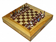 Шахматы исторические эксклюзивные "Бородино" с фигурами из олова покрашенными в полу коллекционном качестве