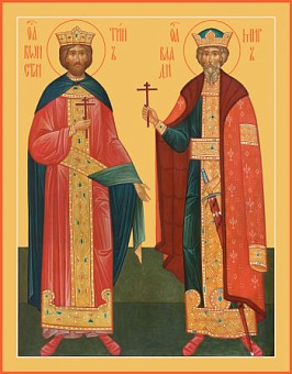 Икона Константин царь и Владимир великий князь, равноапостольные Икона Константин царь и Владимир великий князь, равноапостольные