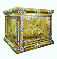 Облачение на престол №5 1.0*1.0 гальванопластика золочение камни эмаль Облачение на престол №5 1.0*1.0 гальванопластика золочение камни эмаль