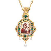 Панагия №1415 / Фианиты деколь, эмаль / золочение / Казанская БМ Панагия №1415 / Фианиты деколь, эмаль / золочение / Казанская БМ