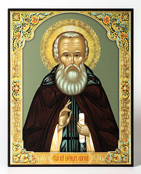 Икона на доске 40х50 объемная печать, лак Александр Свирский Икона на доске 40х50 объемная печать, лак Александр Свирский