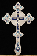Крест напрестольный фигурный с эмалью