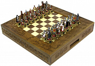 Шахматы исторические эксклюзивные "Ледовое побоище" с фигурами из олова.