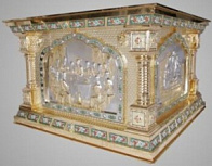 Облачение на престол №9 1.0*1.0 гальванопластика золочение эмаль Облачение на престол №9 1.0*1.0 гальванопластика золочение эмаль