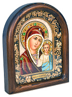 Икона ручной работы ''Пресвятая Богородица Казанская'' из бисера