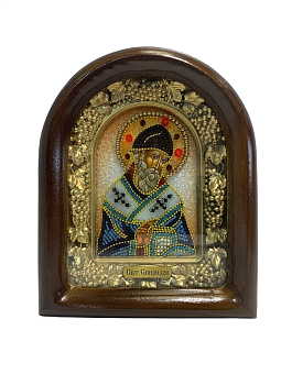 Именная икона Спиридон Тримифунтский бисер Именная икона Спиридон Тримифунтский бисер