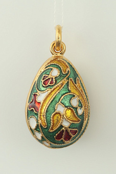 Яйцо-кулон пасхальное №7 эмаль / золочение Яйцо-кулон пасхальное №7 эмаль / золочение