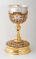 Потир 3.0л 4-финифти, филигрань, эмаль №5 / золочение / серебряный стакан (УИН) Потир 3.0л 4-финифти, филигрань, эмаль №5 / золочение / серебряный стакан (УИН)