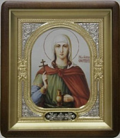 Икона в киоте 18х24 фигурный, фото, риза-рамка частично золочёная Фотина (Светлана)