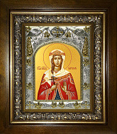 Икона освященная ''Варвара великомученица'', в деревяном киоте