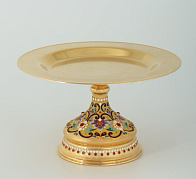 Дискос с поддискосником / ф220мм-конус потира 0, 3л / филигрань, эмаль / золочение Дискос с поддискосником / ф220мм-конус потира 0, 3л / филигрань, эмаль / золочение