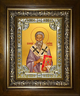 Икона освященная Геннадий архиепископ Новгородский в деревянном киоте