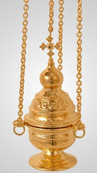 Кадило круглое малое требное золочение чеканка Кадило круглое малое требное золочение чеканка