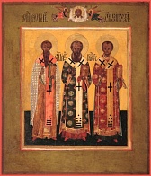 Икона Три святителя. ВАСИЛИЙ Великий, ГРИГОРИЙ Богослов и ИОАНН Златоуст